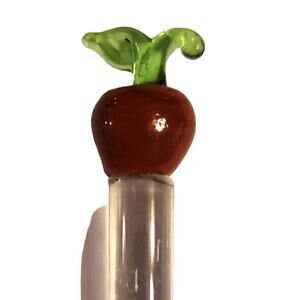 Hand-Blown Art Glass 8.5" SWIZZLE Stick margarita TIKI bar mixed drink APPLE